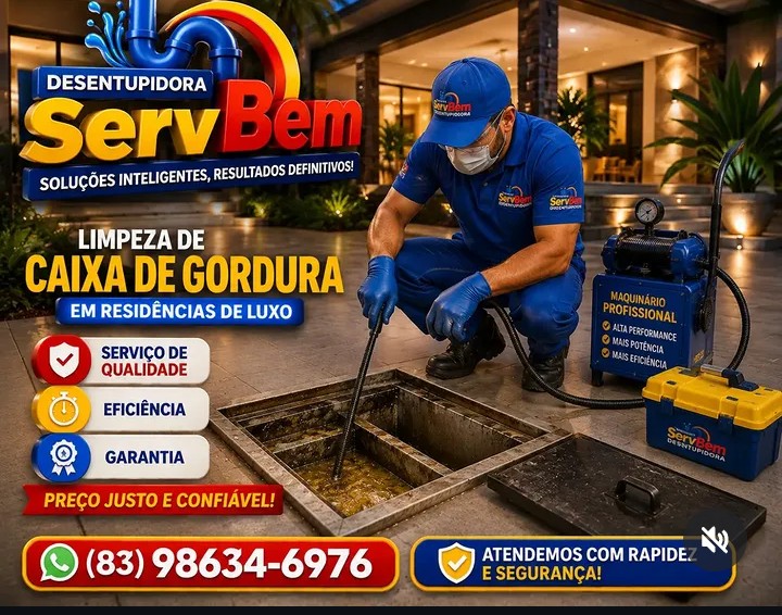 Limpeza e Esgotamento de Caixa de Gordura - ServBem